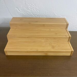 Tiered Shelf Spice Rack Organizer Bamboo
